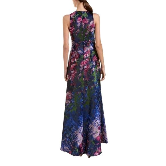 Carmen Marc Valvo Infusion Jacquard Tapestry Gown Abstract Print Size 4 - Picture 2 of 13